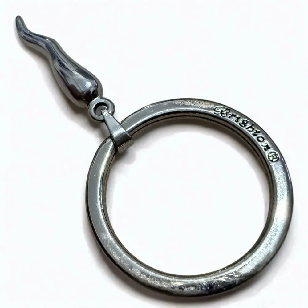 Brighton Silver Keyring with Curved Horn Charm – Vintage Style